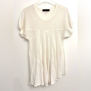 Twin-Set Simona Barbieri Made in ITALYIvory Asymmetrical Tunic Top – Size M